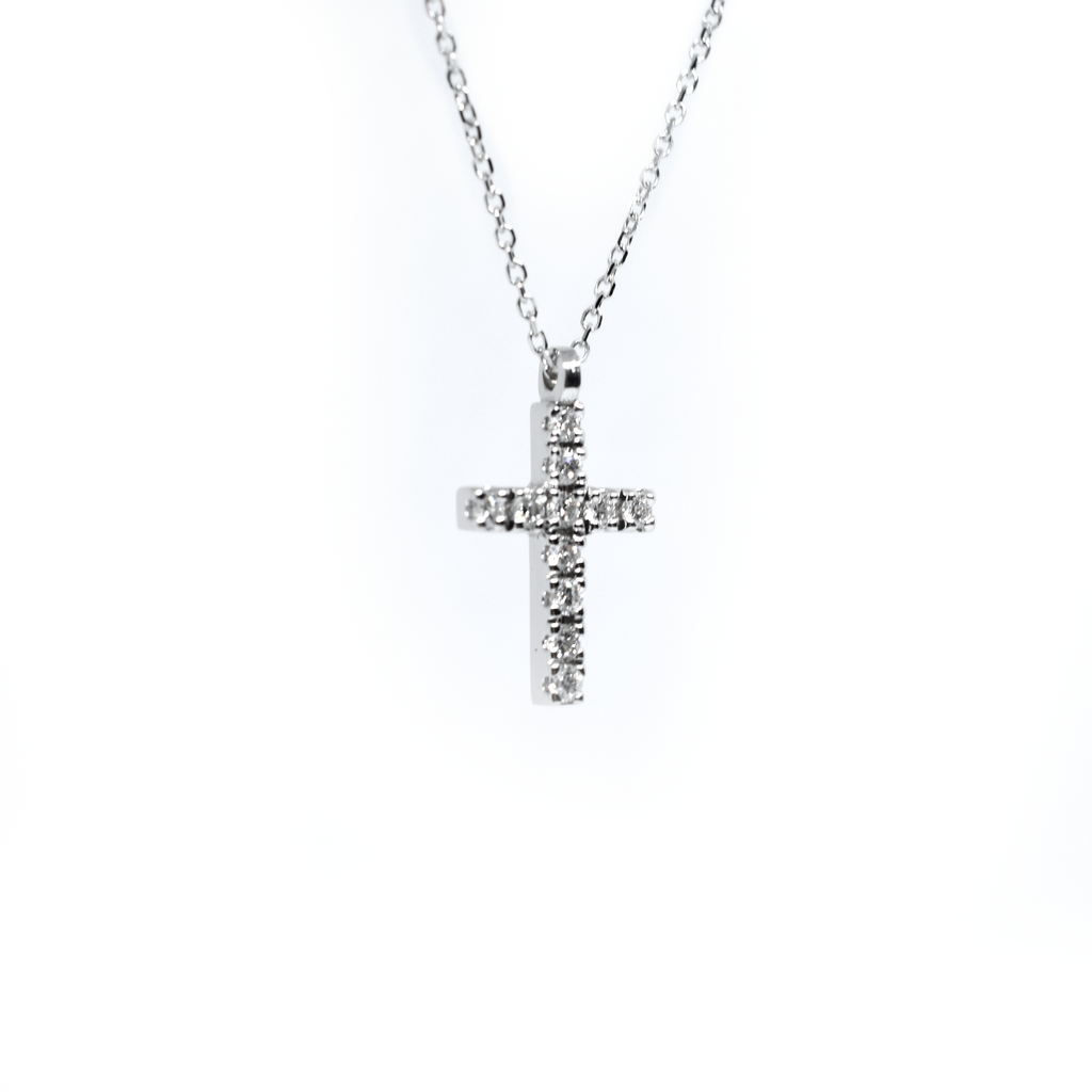 14k 0.25ct Diamond Cross Necklace