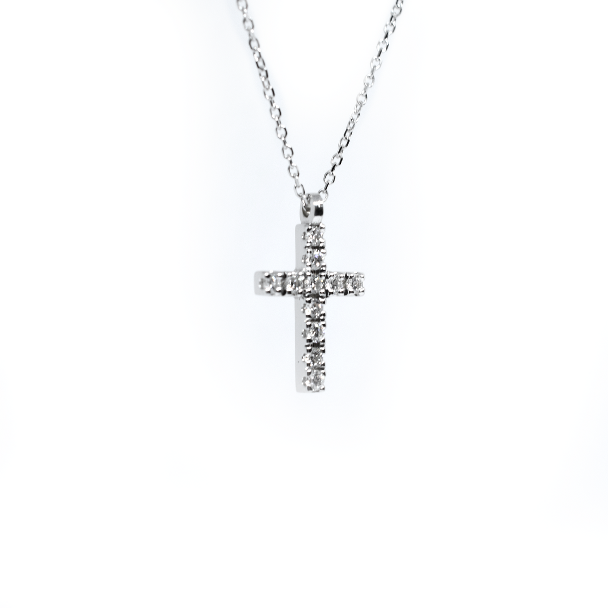 14k 0.25ct Diamond Cross Necklace