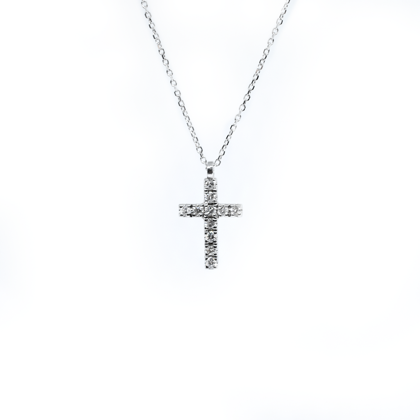 14k 0.25ct Diamond Cross Necklace