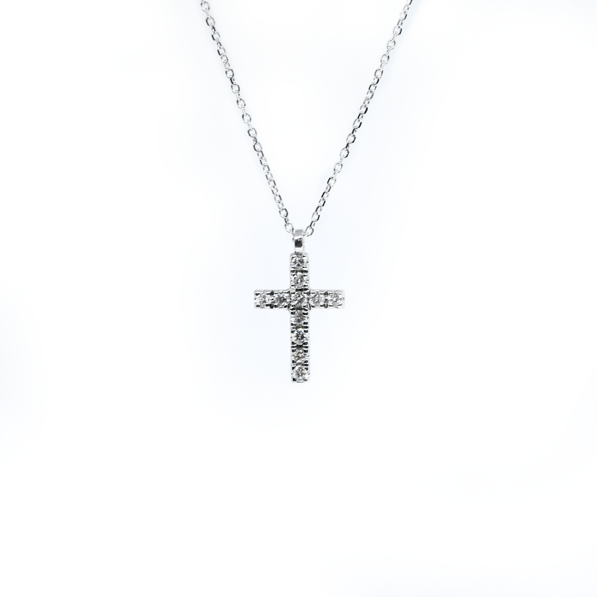 14k 0.25ct Diamond Cross Necklace