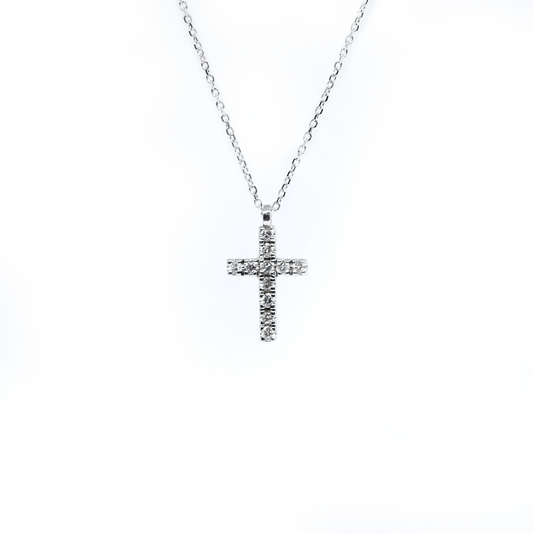 14k 0.25ct Diamond Cross Necklace