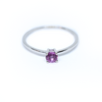 14K Gold Round Pink Sapphire Ring