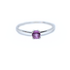 14K Gold Round Pink Sapphire Ring