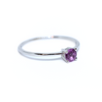 14K Gold Round Pink Sapphire Ring