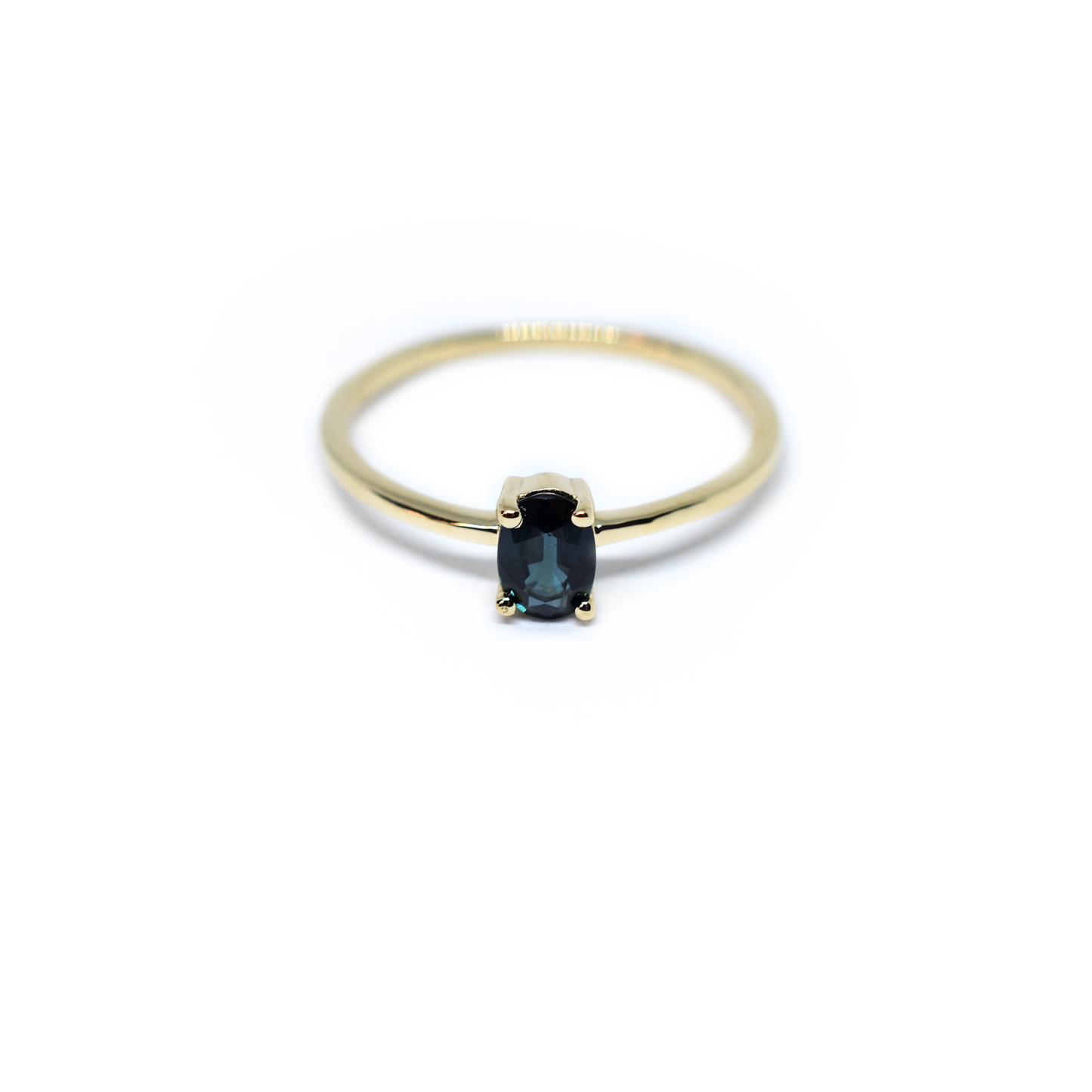 14K Gold Oval Sapphire Ring