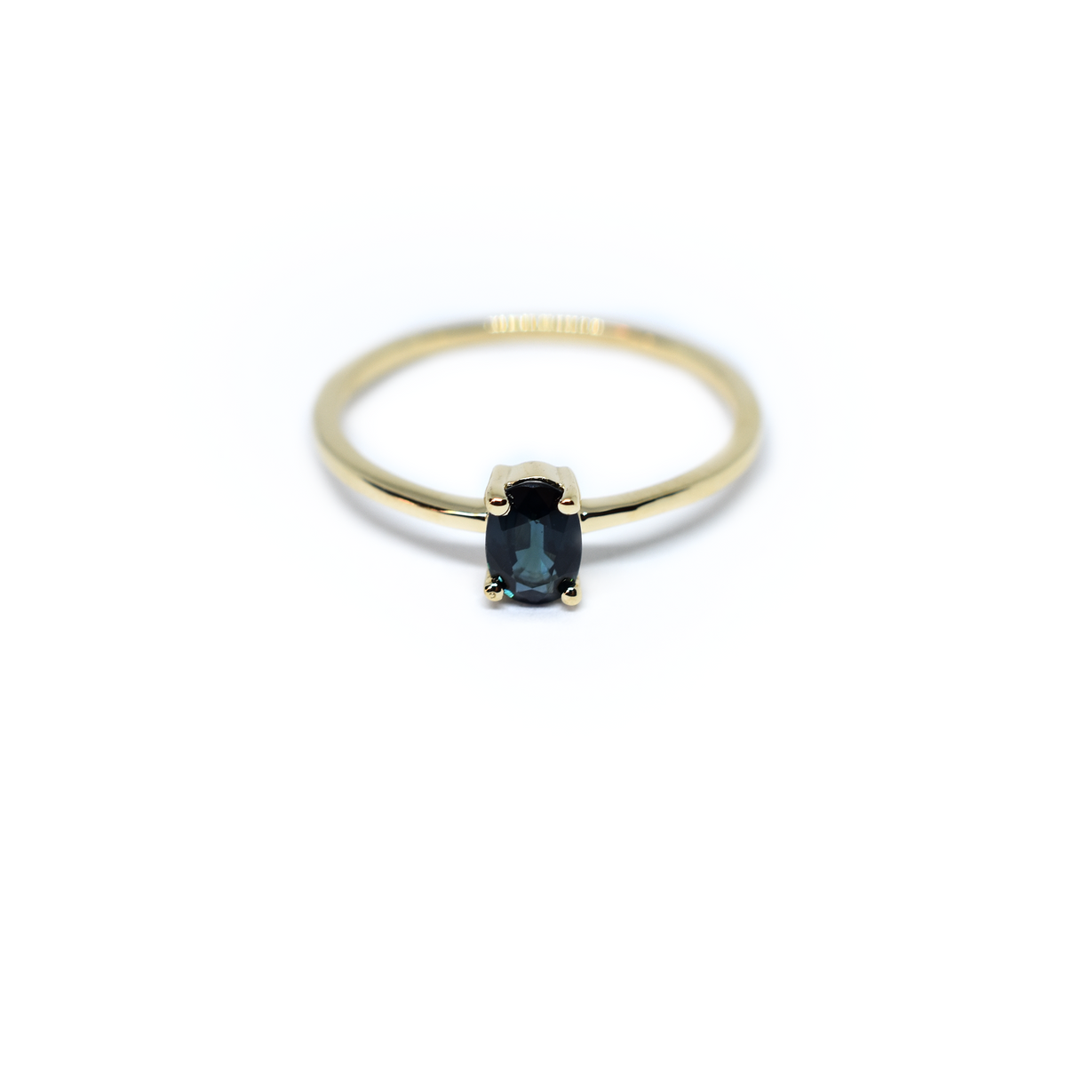 14K Gold Oval Sapphire Ring