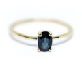 14K Gold Oval Sapphire Ring