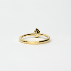 14k Diamond Pear Shaped Bezel Ring