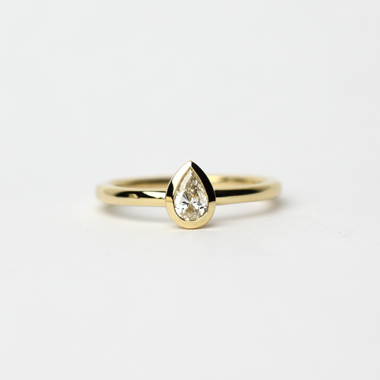 14K Gold Pear Shaped Diamond Ring