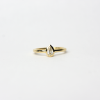 14k Diamond Pear Shaped Bezel Ring