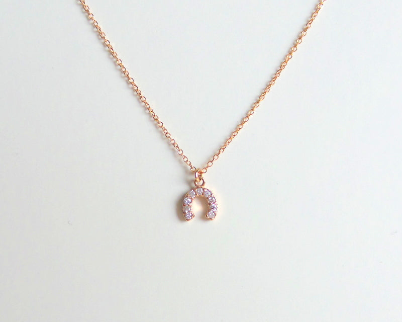 14k Diamond Horseshoe Necklace