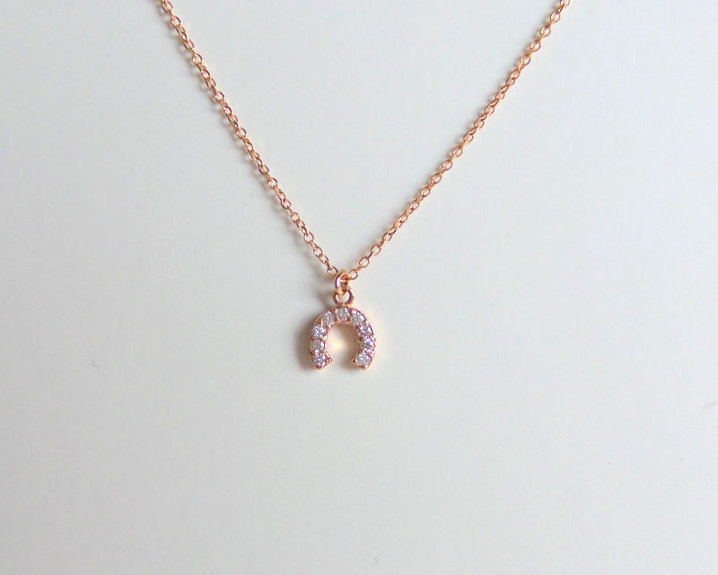 14k Diamond Horseshoe Necklace