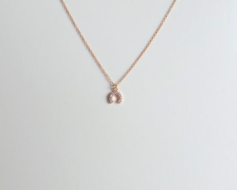 14k Diamond Horseshoe Necklace
