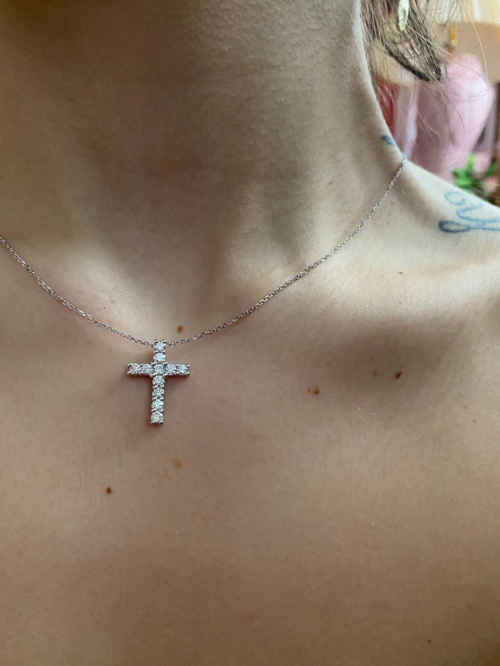 14k Diamond Cross
