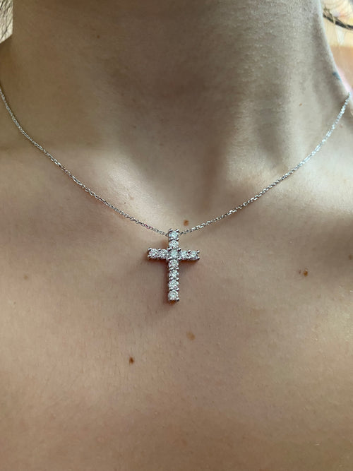 Diamond cross necklace