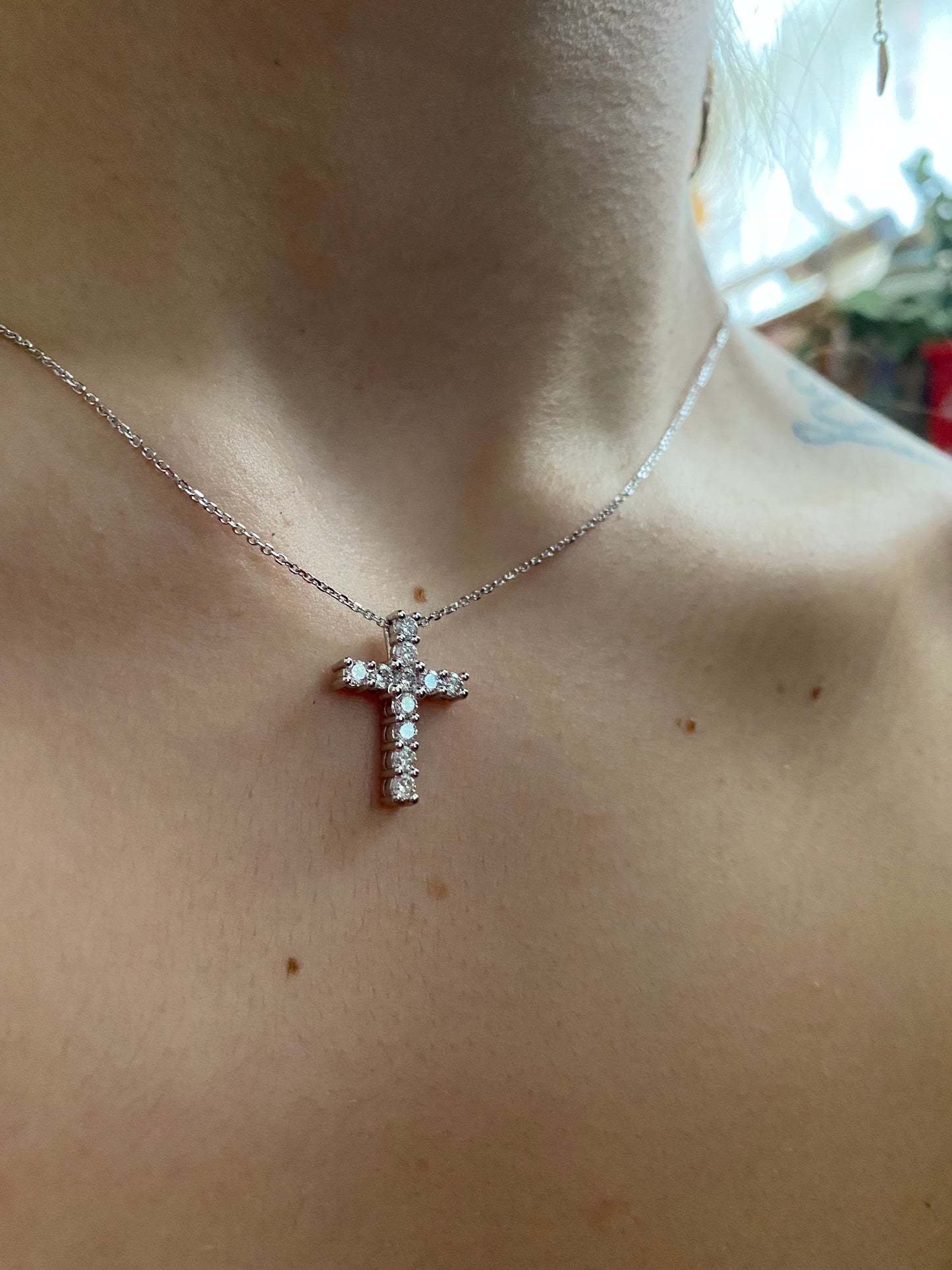 14k Diamond Cross