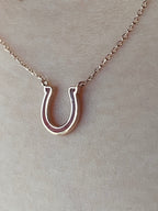 14k Red Enamel Horseshoe Necklace