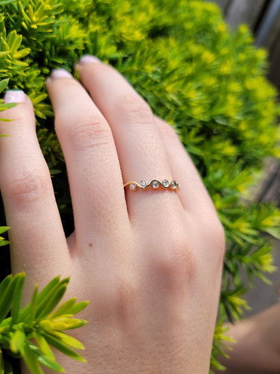 14k Diamond Stackable Wedding Band