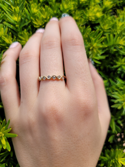 14k Diamond Stackable Wedding Band