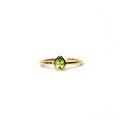 14K Gold Pear Shaped Peridot Ring