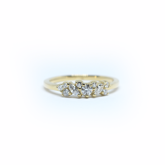 14K Gold Marquise Diamond Ring