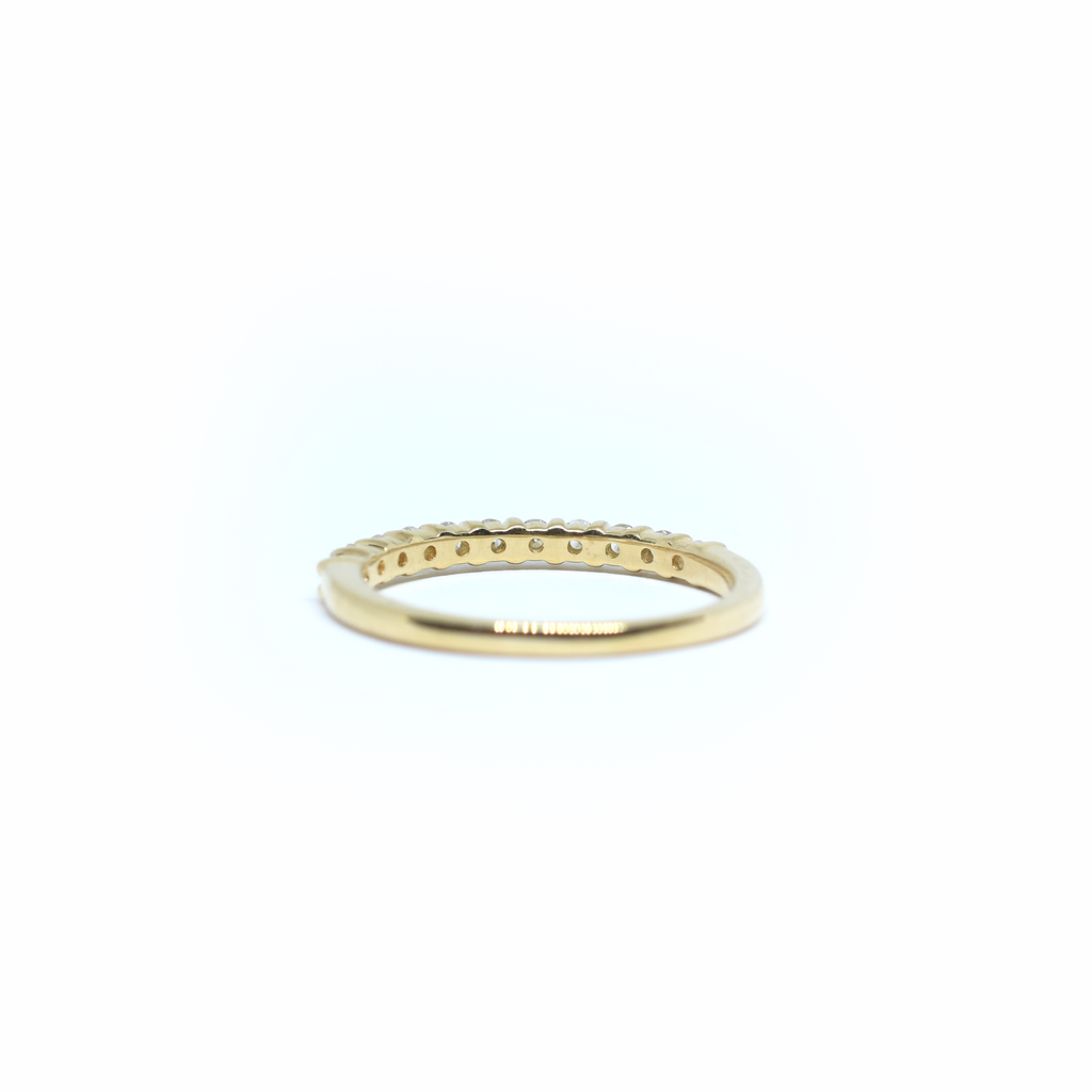 14K Gold Half Diamond Wedding Band