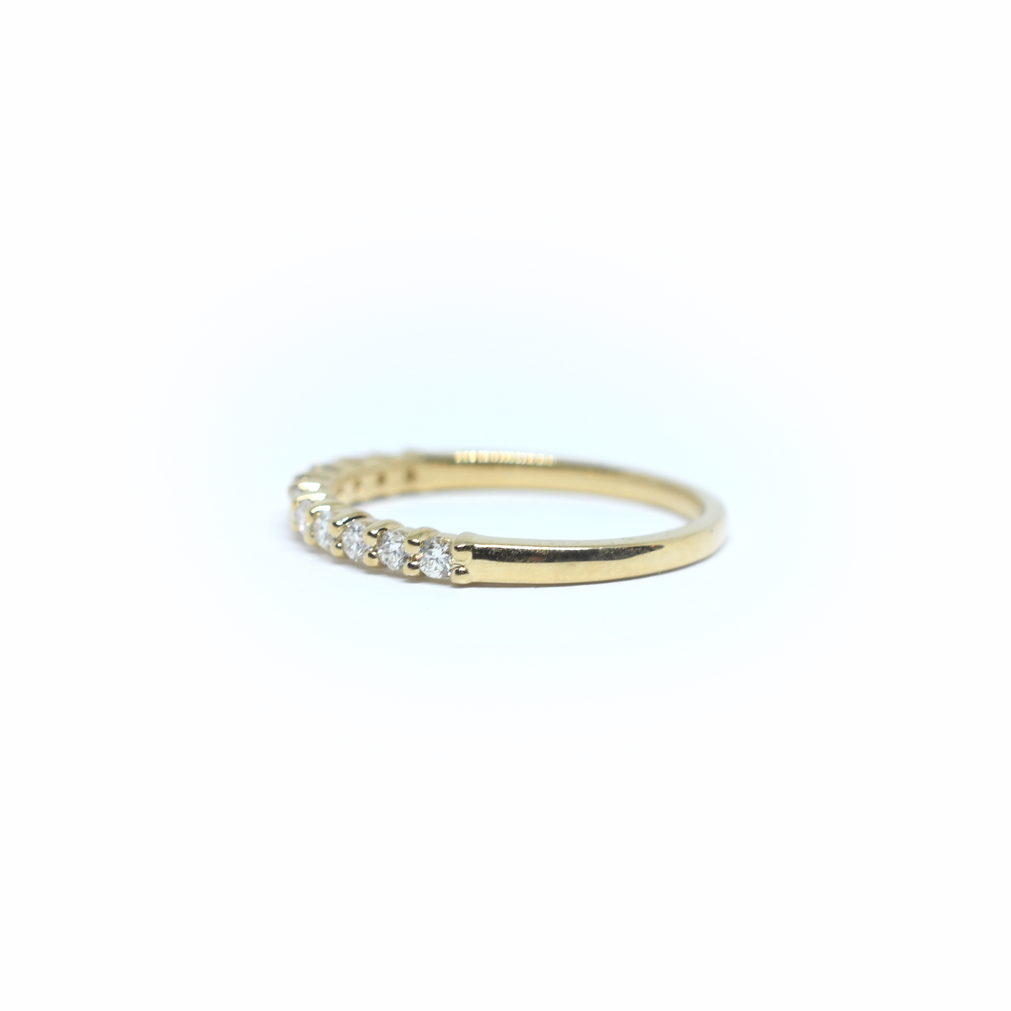14K Gold Half Diamond Wedding Band