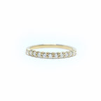 14K Gold Half Diamond Wedding Band