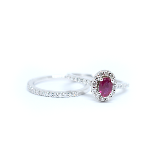 14K Gold Ruby Diamond Ring