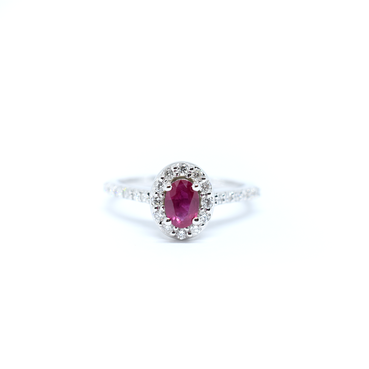 14K Gold Ruby Diamond Ring