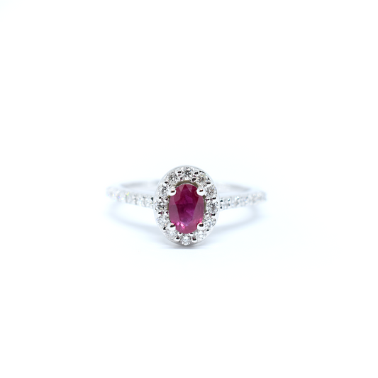 14K Gold Ruby Diamond Ring