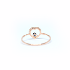 14K Gold Sapphire Heart Ring
