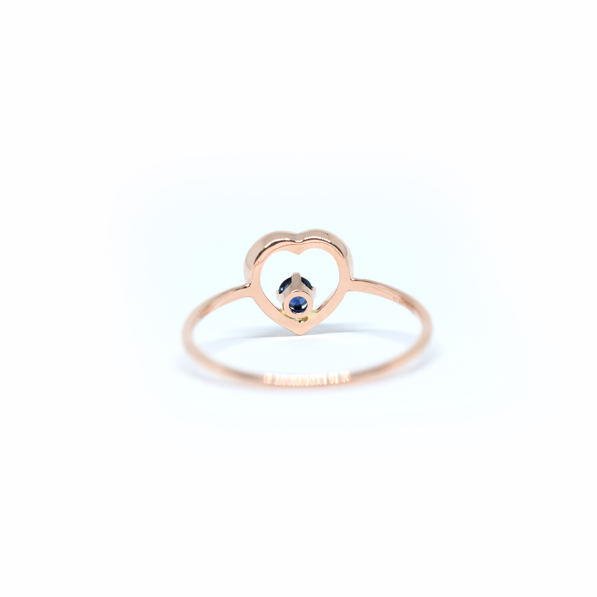 14K Gold Sapphire Heart Ring
