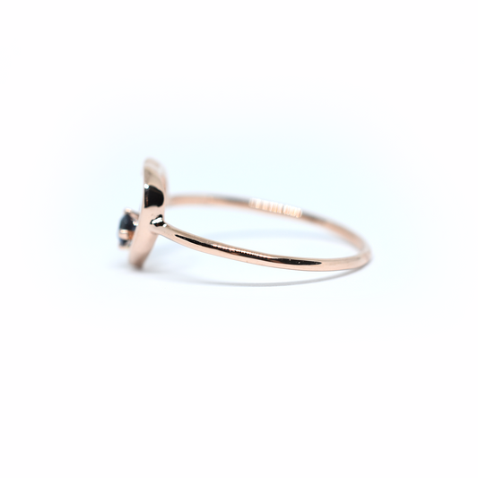 14K Gold Sapphire Heart Ring