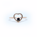 14K Gold Sapphire Heart Ring