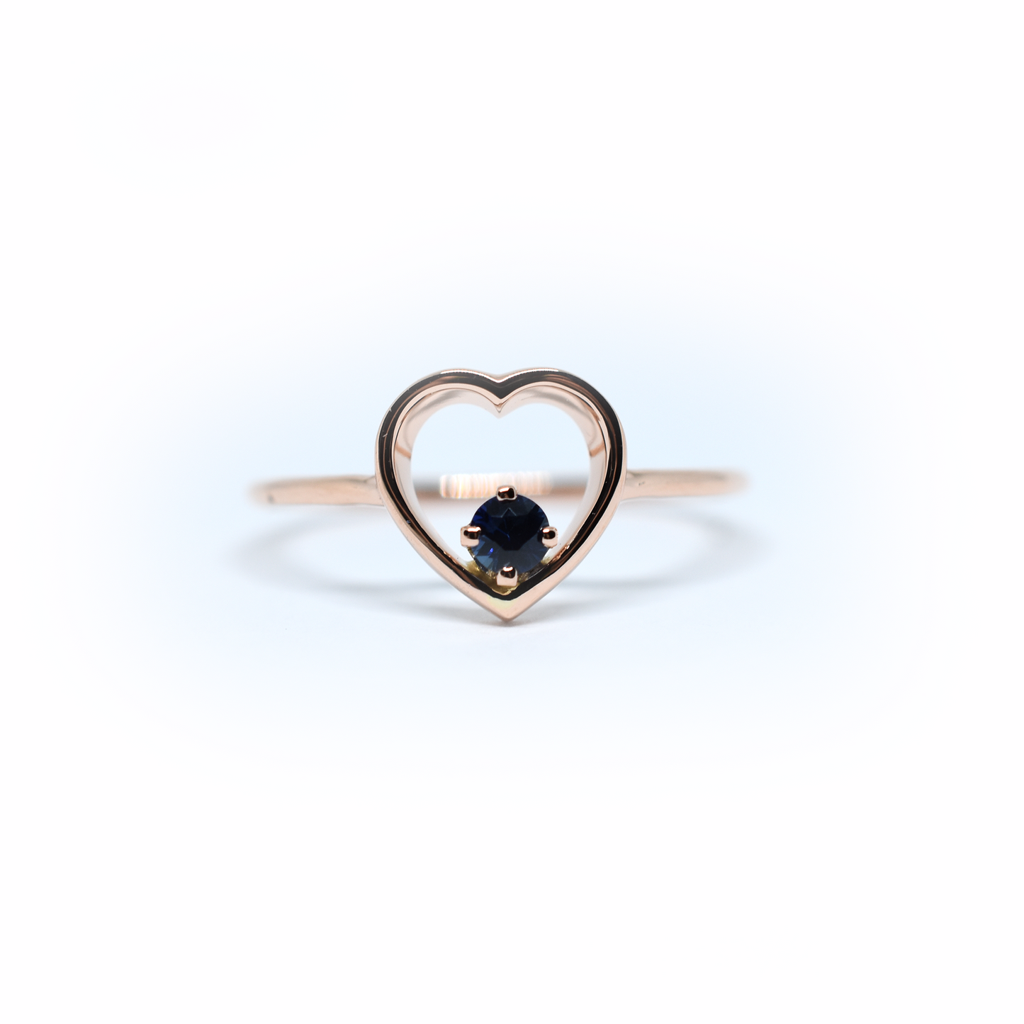 14K Gold Sapphire Heart Ring