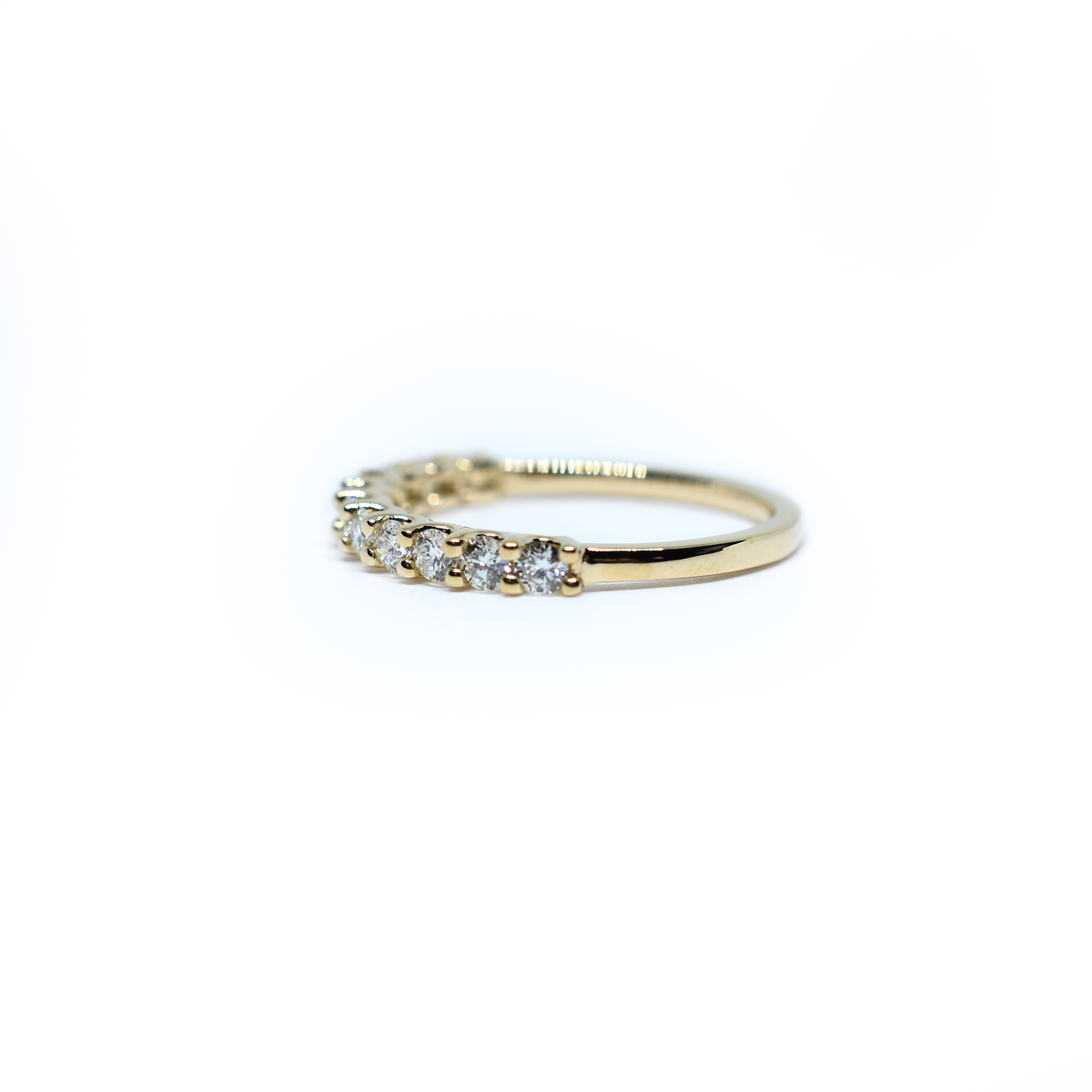 14K Gold Diamond Wedding Band