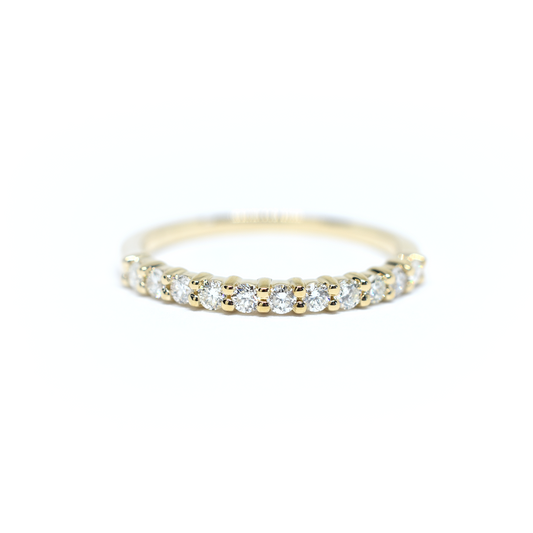 14K Yellow Gold 11 Diamond Wedding Band