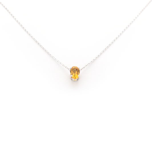 Yellow Topaz Oval Necklace