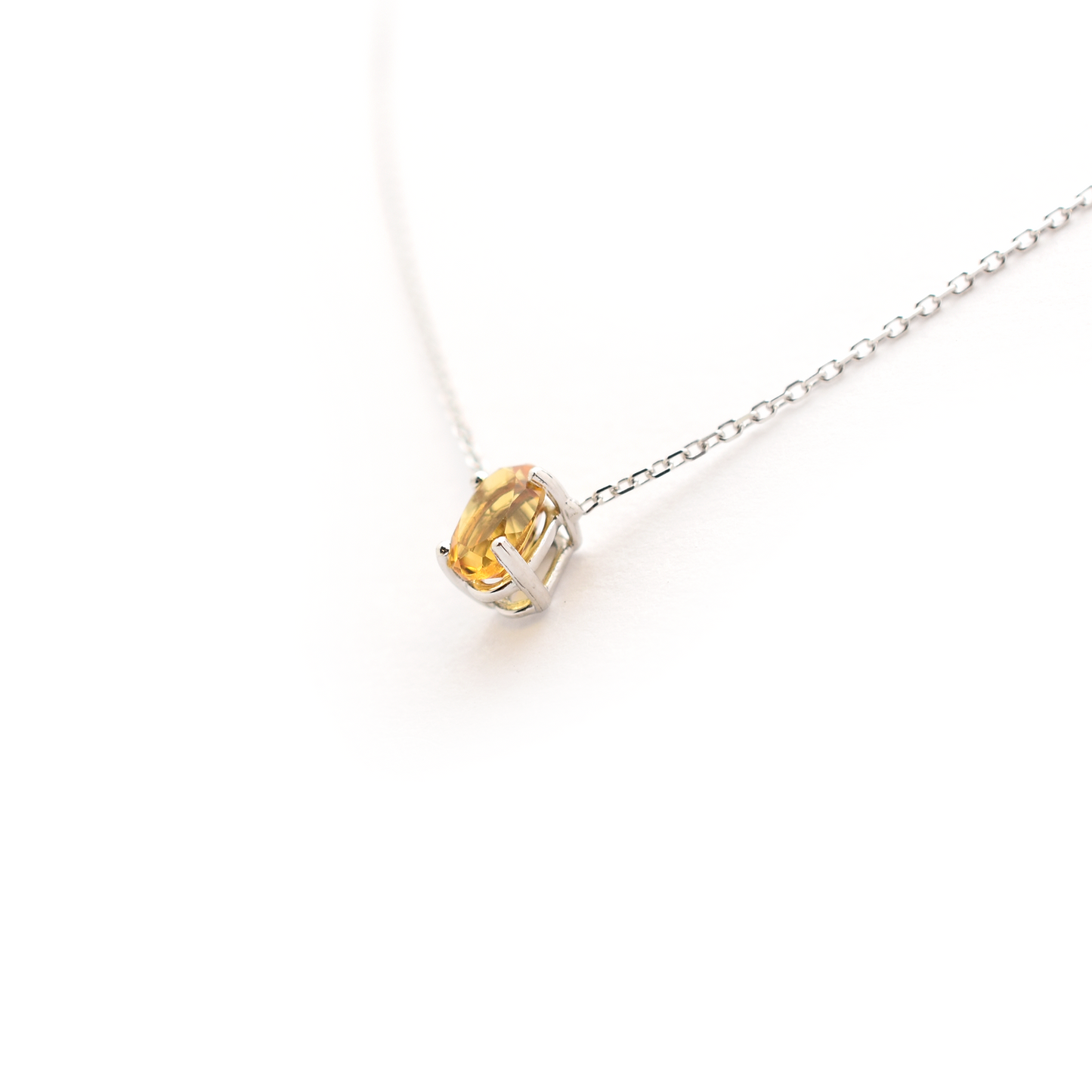 Yellow Topaz Oval Necklace