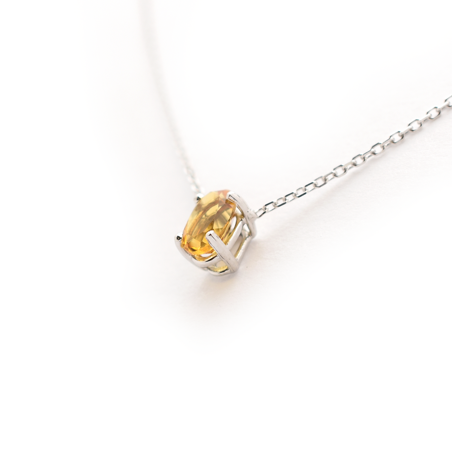 Yellow Topaz Oval Necklace