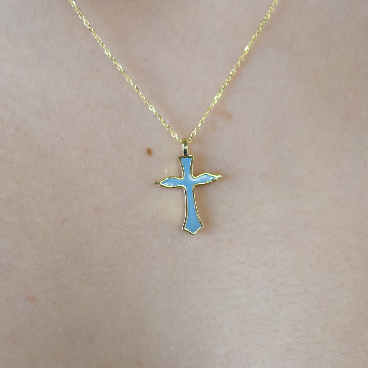 14k Angel Wing Cross
