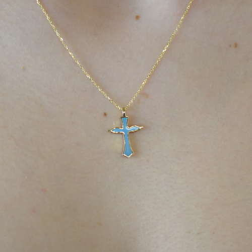 14k Angel Wing Cross