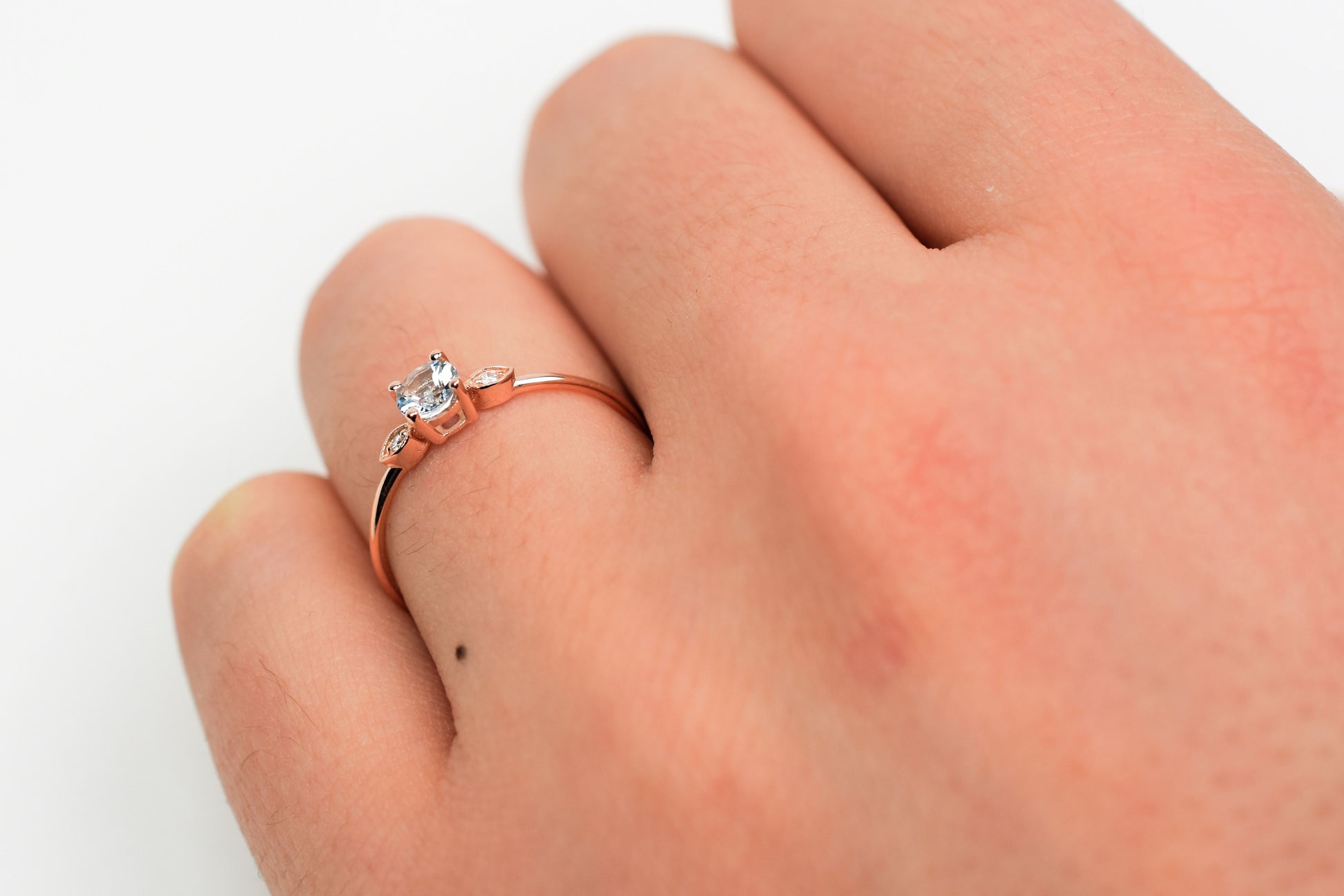 march birthstone ring