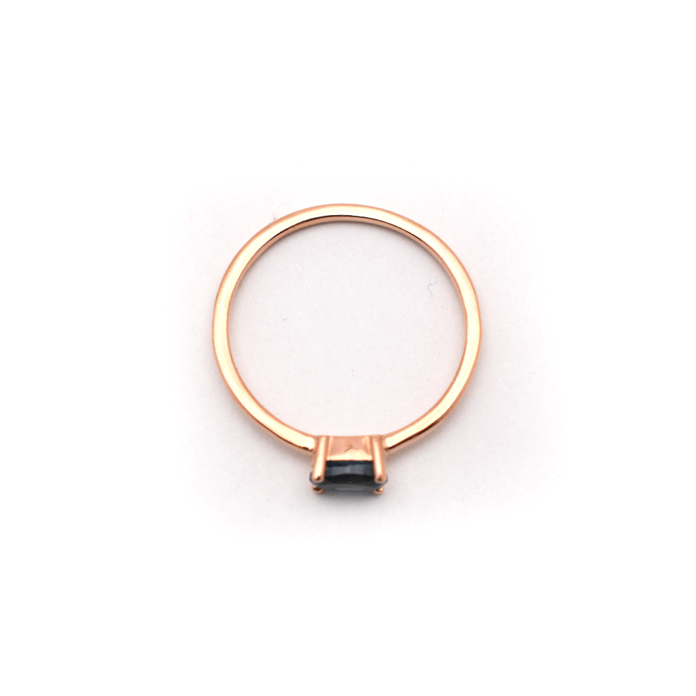 14K Gold Oval London Blue Topaz Ring