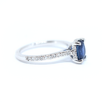 14K Gold Blue Sapphire Diamond Ring