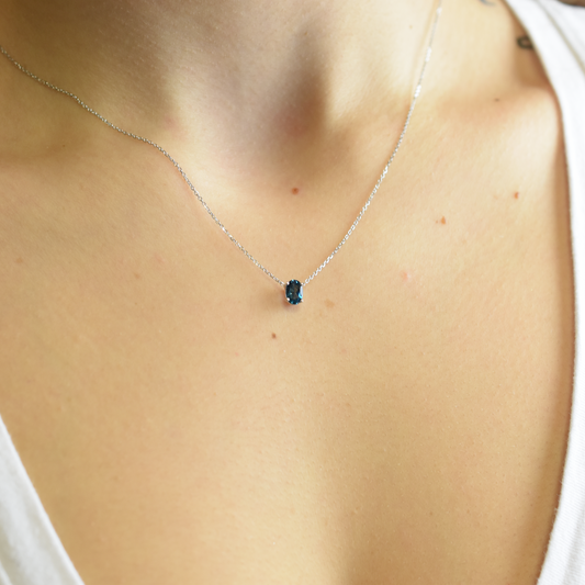 Blue Topaz Oval Necklace
