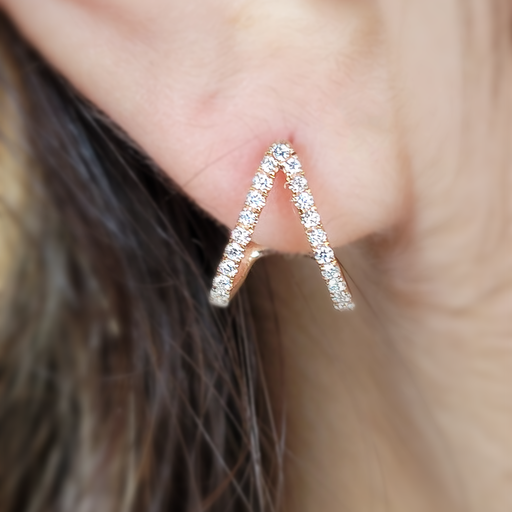 Diamond A-Frame Earrings