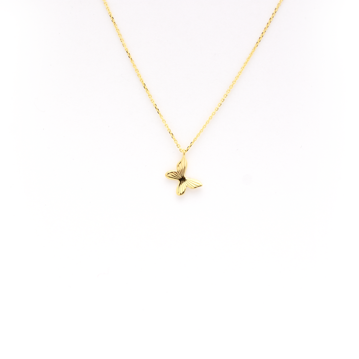14k Gold Flying Butterfly Necklace