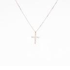 14K Rose Gold Classic Diamond Cross